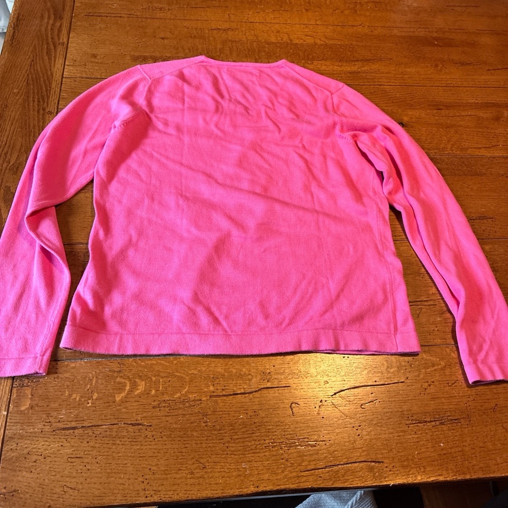 Tommy Hilfiger Bright Pink V-Neck Sweater - Picture 4 of 4